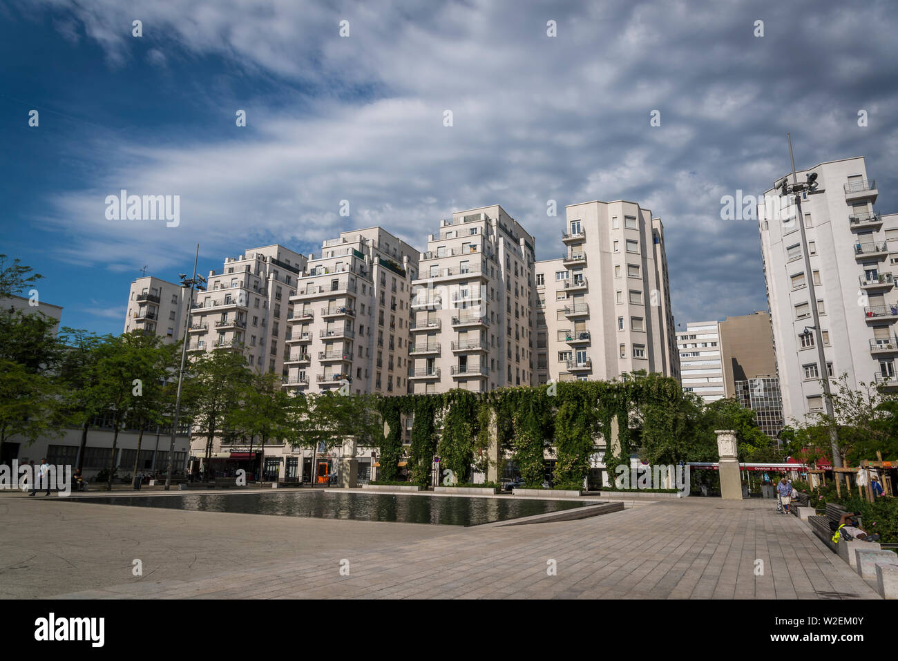 Villeurbanne architecture, a modernist architectural ensemble located in the municipality of Villeurbanne built in the 1930s as social housing for wor Stock Photo