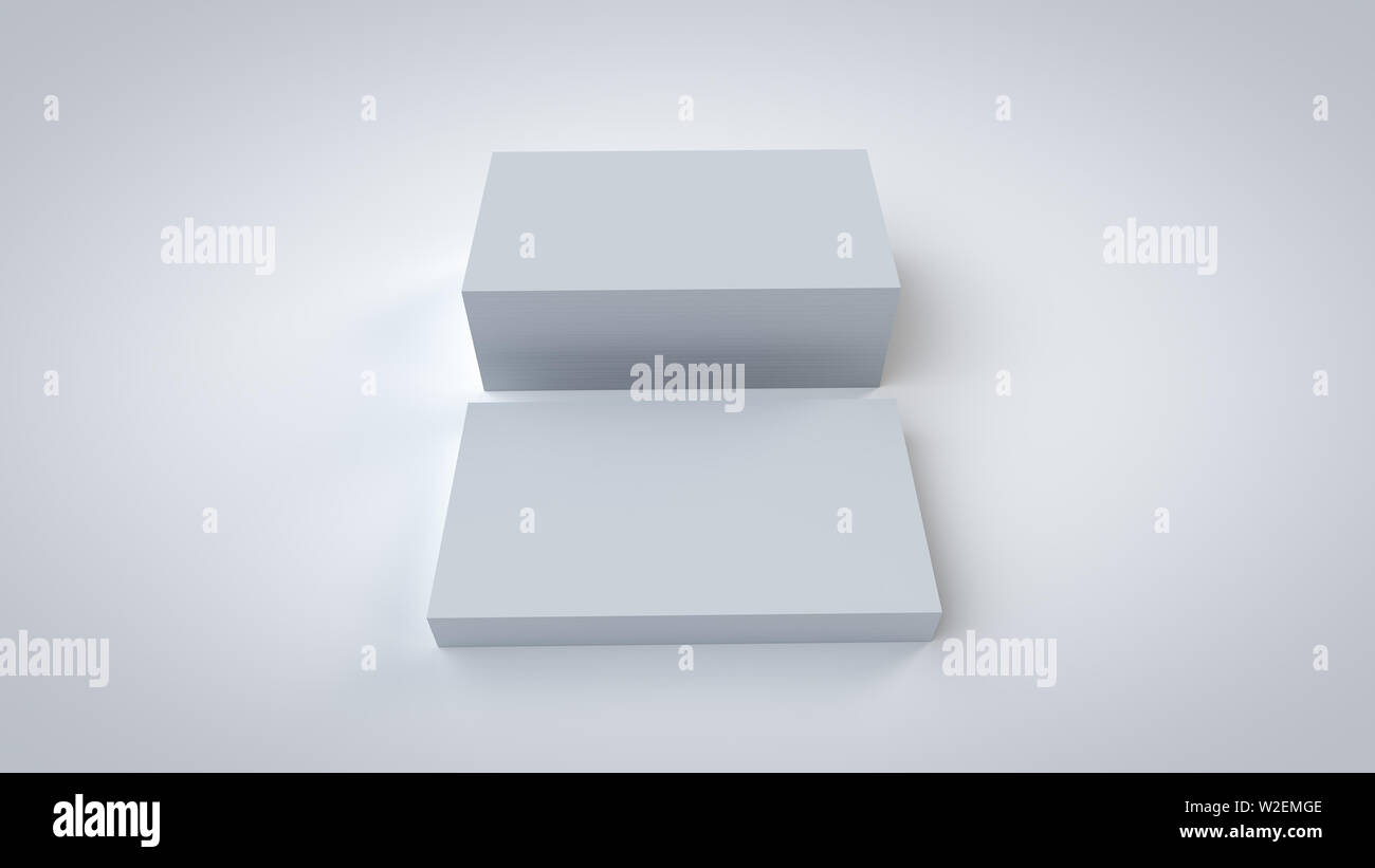Business card 3D rendered for corporate branding mockup, realistic 3D illustration, isolated on white background. Stock Photo
