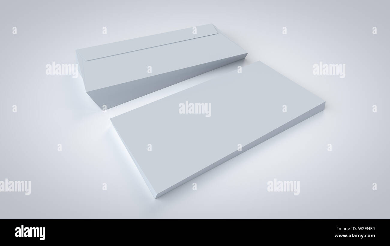 Download 3d Dl Envelope Mockup For Branding Identity On White Background With Soft Shadows In A Closer View Stock Photo Alamy