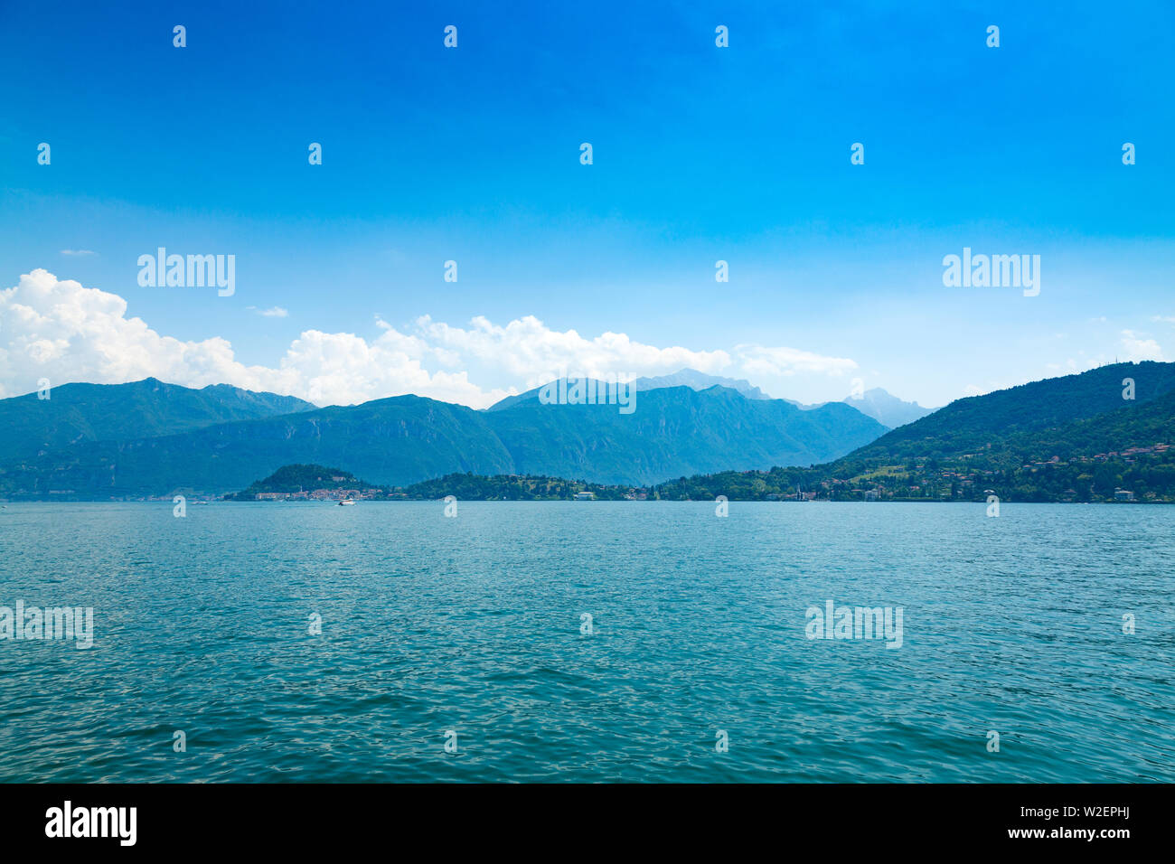 Beautiful Lake Como and Alp Monutains in Lombardy, Italy Stock Photo