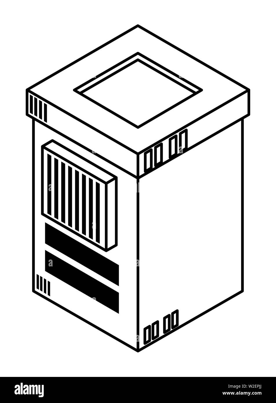 database server and computing technology in black and white Stock Vector