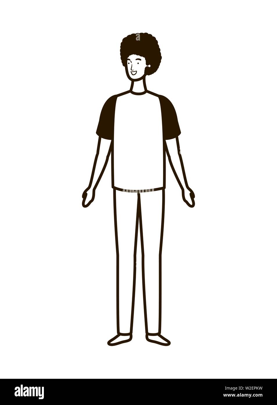 silhouette of young man standing in white background Stock Vector Image ...