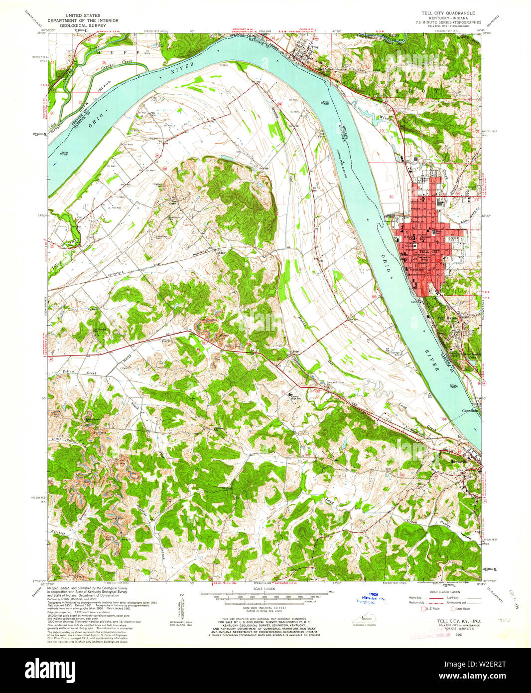 Usgs Topo Map Indiana In Tell City 161015 1961 24000 Restoration