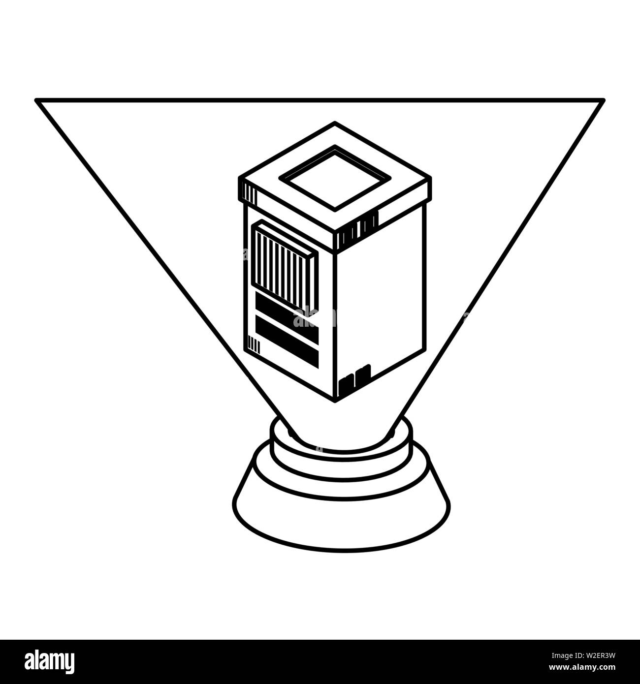 database server and computing technology in black and white Stock