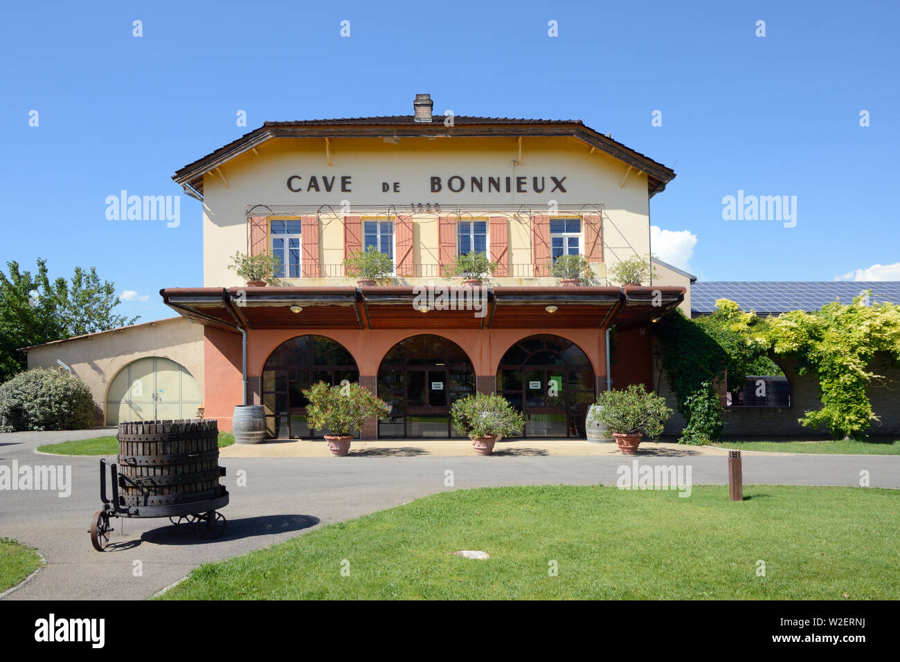 Cave de Bonnieux or Bonnieux Winery, built in 1920, in the Luberon Regional Park Provence France Stock Photo