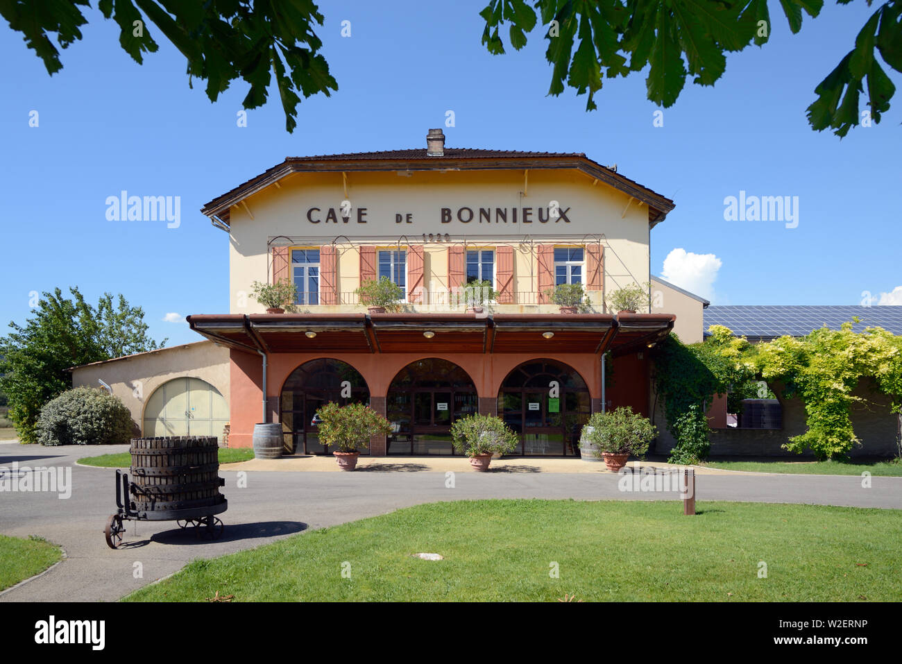 Cave de Bonnieux or Bonnieux Winery, built in 1920, in the Luberon Regional Park Provence France Stock Photo
