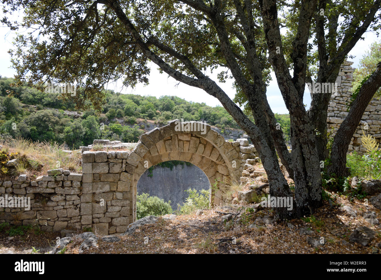 Medieval Fort Gate, c13th, or Entrance to Buoux Fort Luberon Provence France Stock Photo