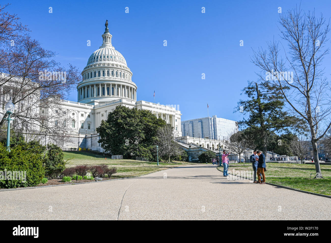 West front of United States Capitol. The Capitol building is the home of US Congress. Stock Photo