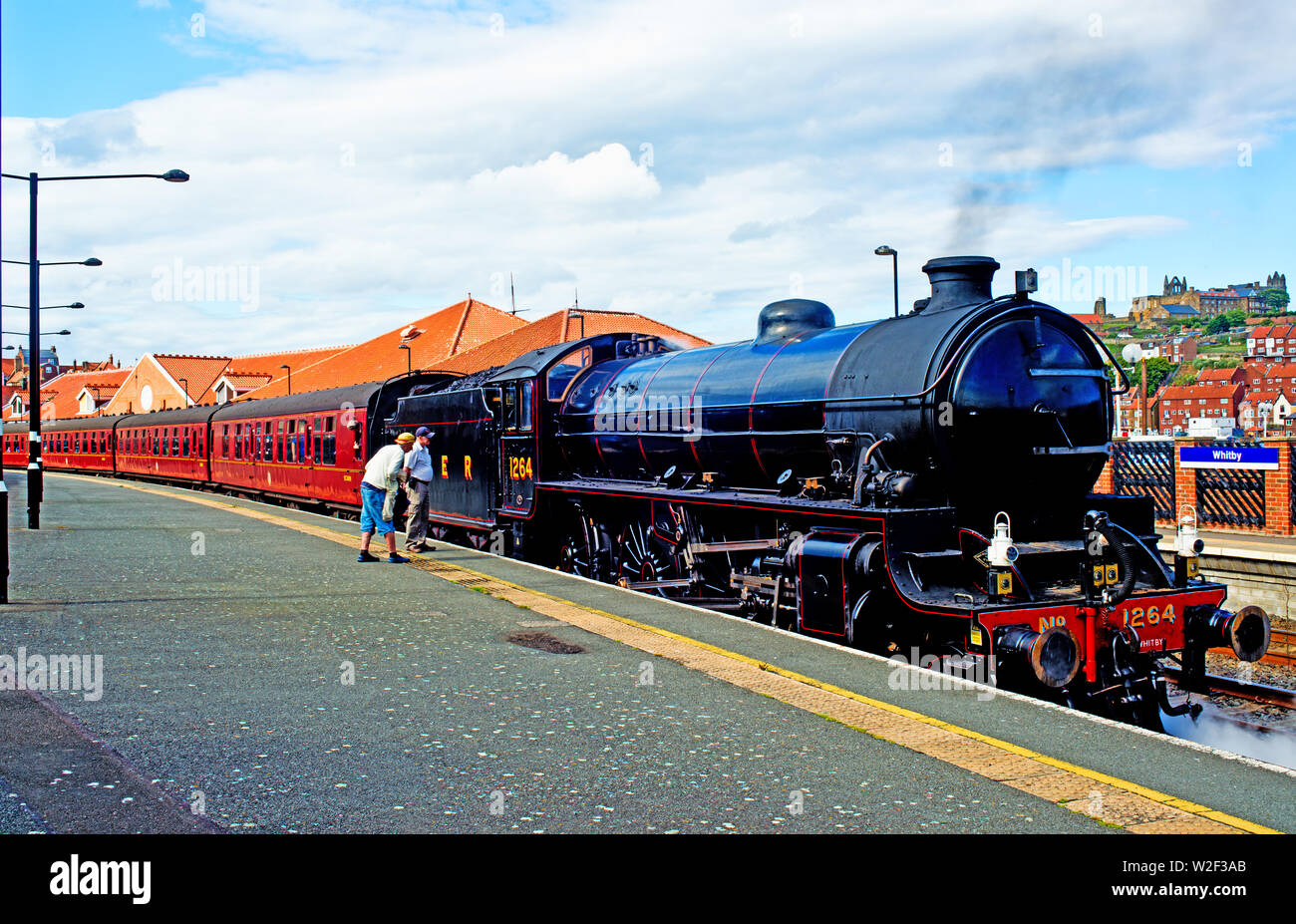 B1 Class No 1264 at Whitby Railway Station, Whitby, North Yorkshire Stock Photo