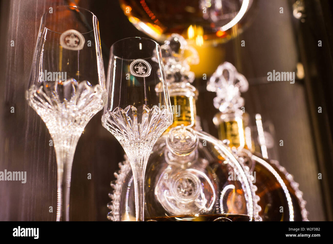 crystal glass cognac glasses Stock Photo