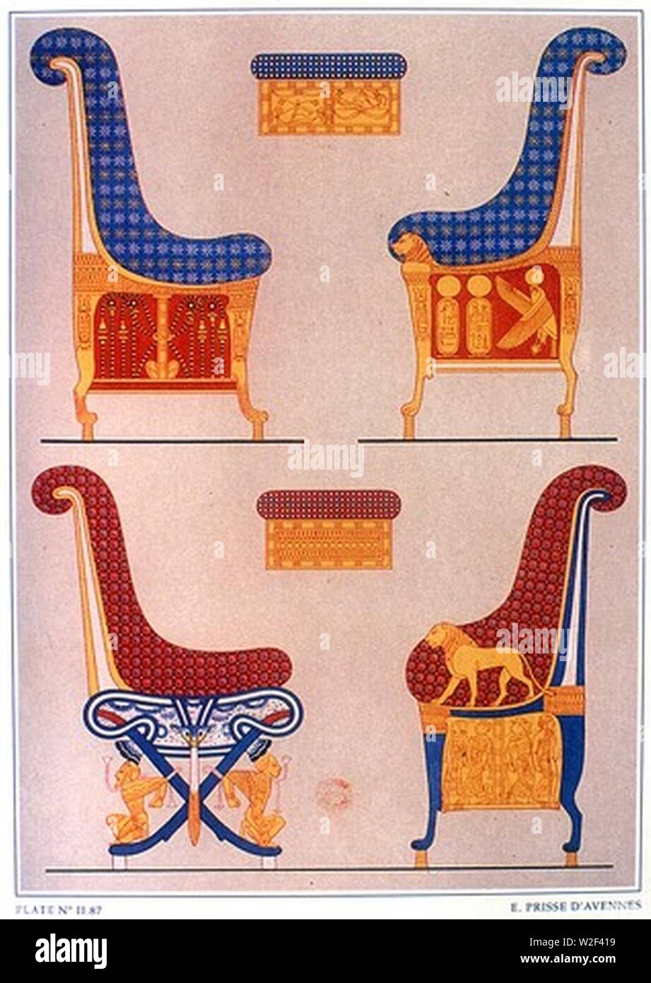 Chairs and foot stools (KV11 Stock Photo Alamy