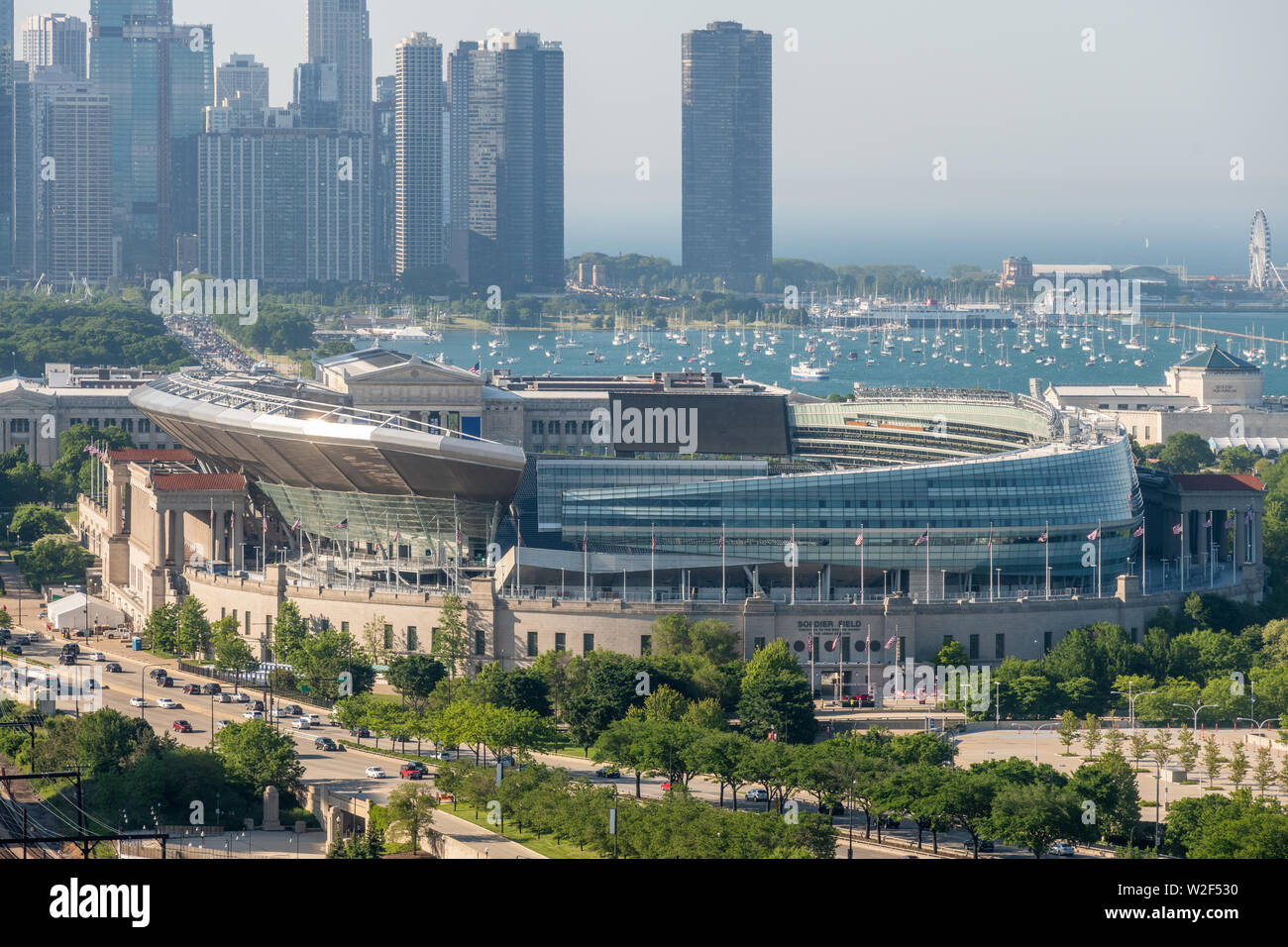 Aerial view of Soldier Field Stock Photo Alamy