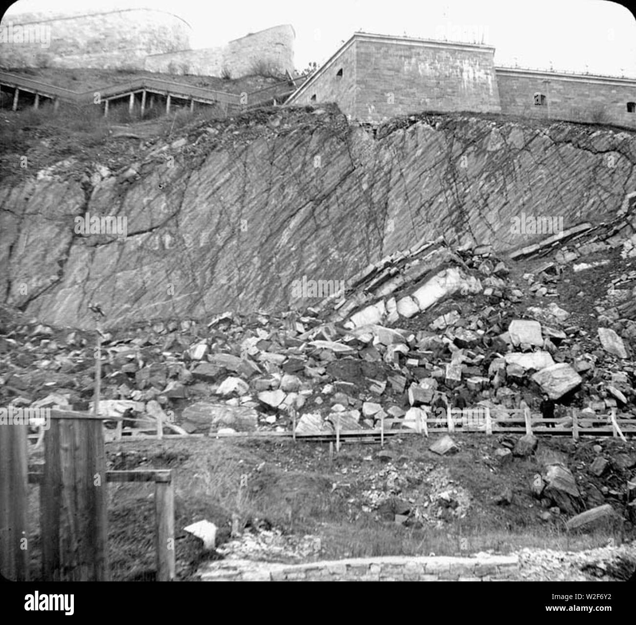 Champlain St. after landslide. Stock Photo