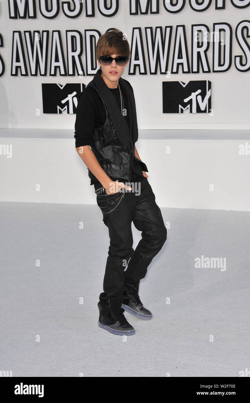 LOS ANGELES, CA. September 12, 2010: Justin Bieber At The 2010 MTV ...