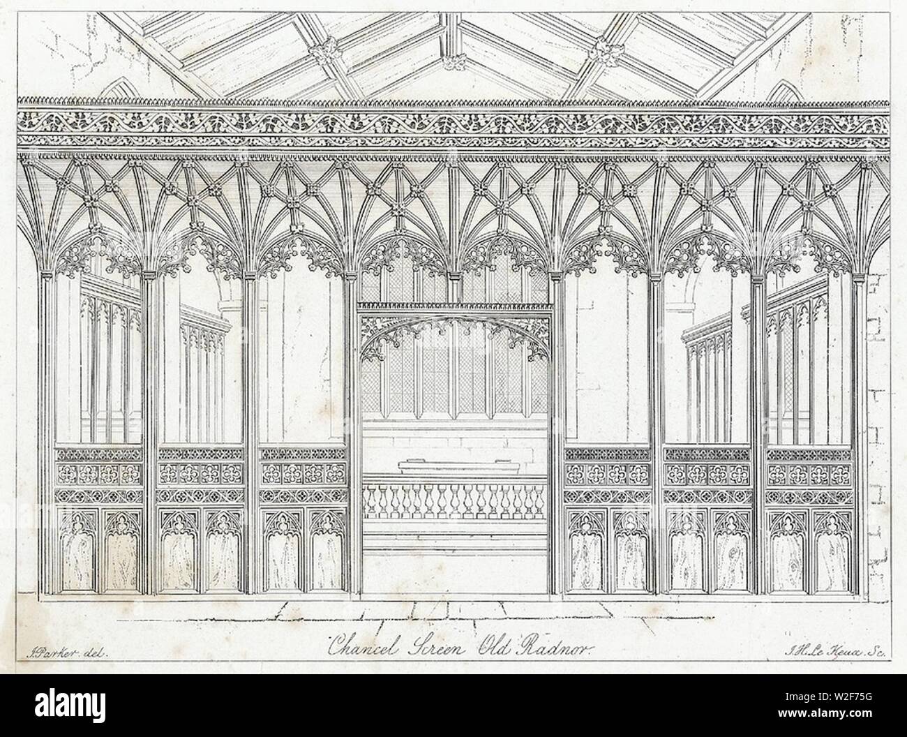 Chancel screen, Old Radnor Stock Photo - Alamy
