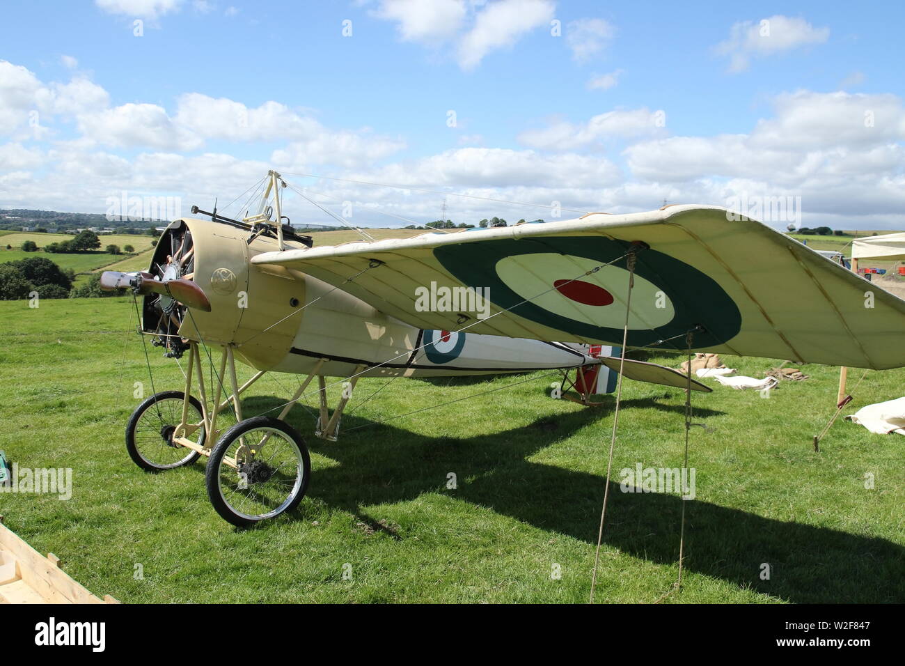 5th July 2019 Bradford-Yorkshire War Weekend-Ridley's Aeroplane 1916 Morane-Saulnier Type N 'Bullet' Stock Photo
