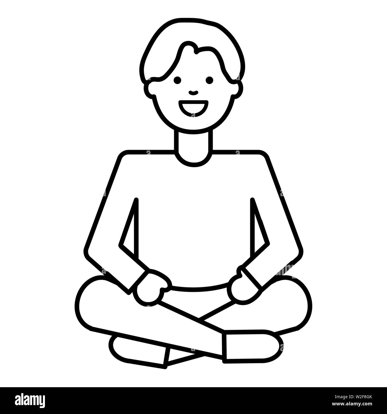 happy young man with lotus position vector illustration design Stock ...