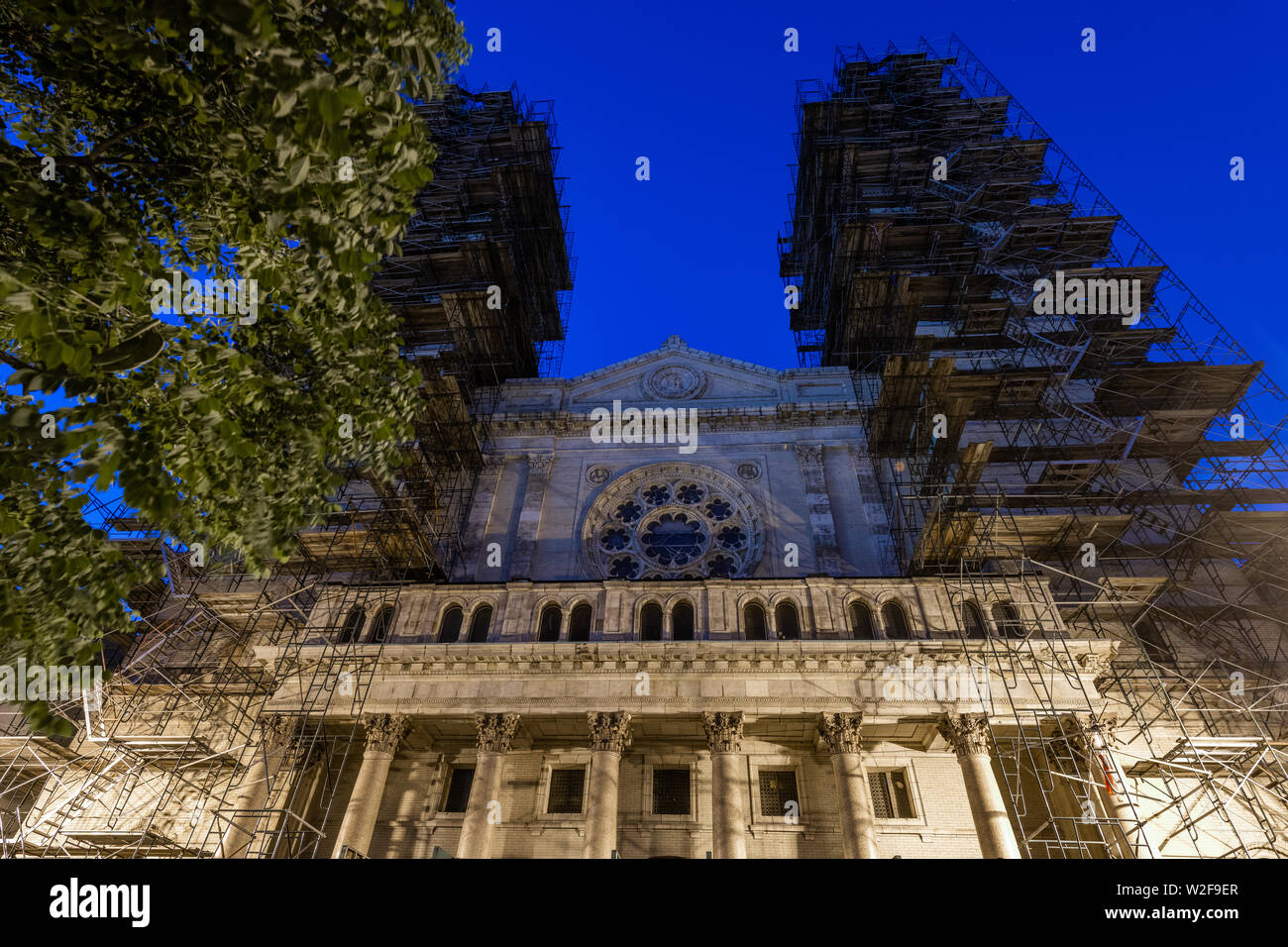 Night view of St. Adalbert's church in Pilsen Stock Photo Alamy