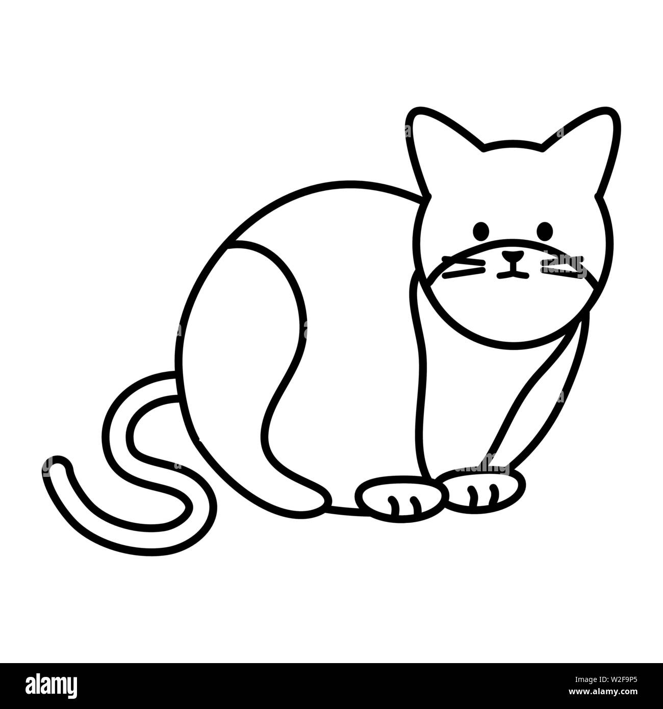 cute cat mascot adorable character vector illustration design Stock ...