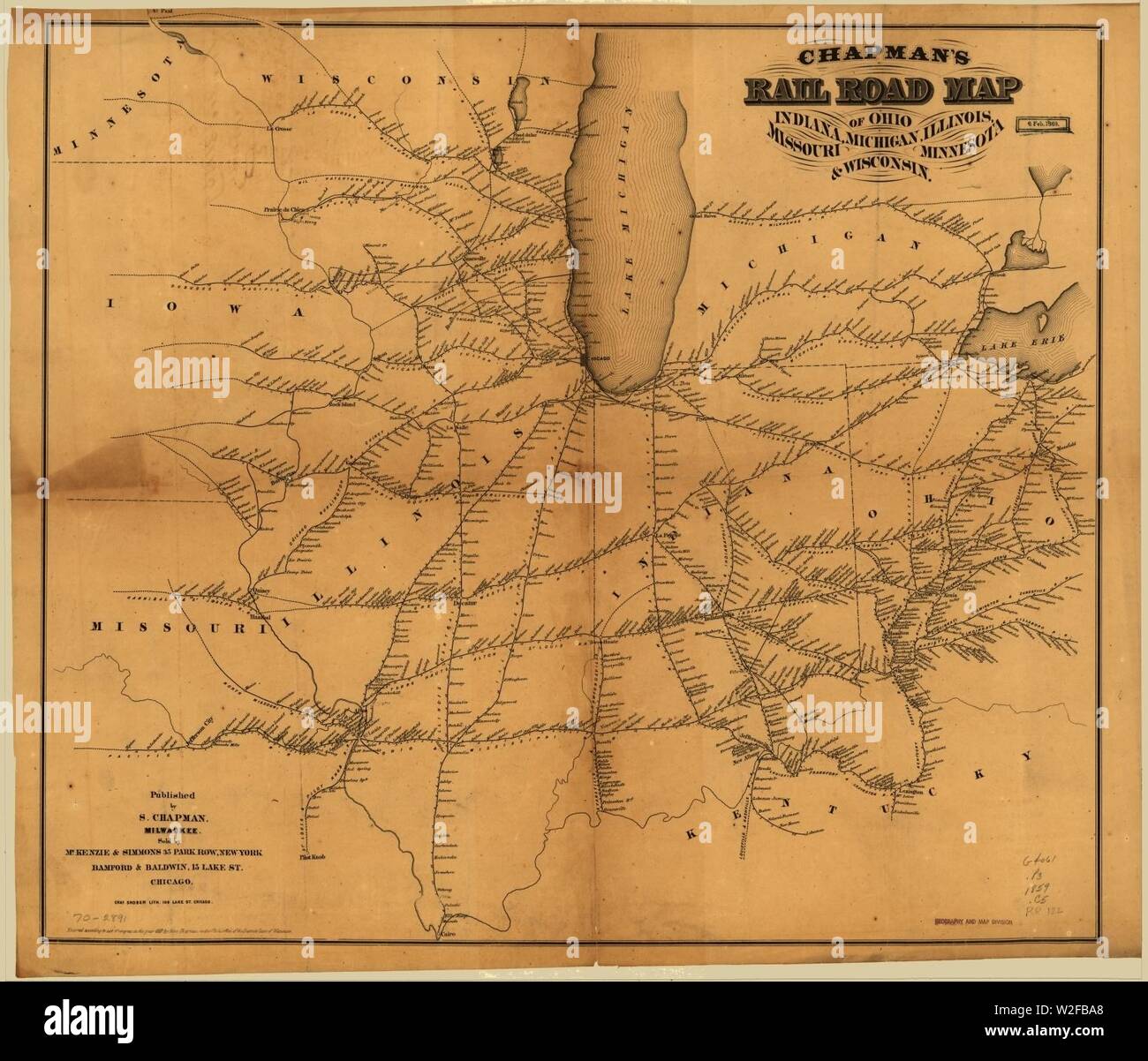 Chapman's rail road map of Ohio, Indiana, Michigan, Illinois, Missouri