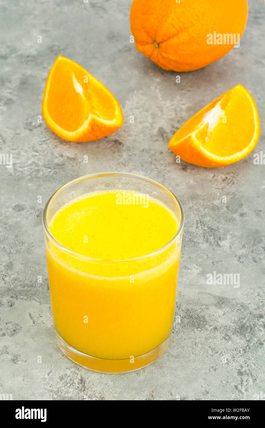 Fresh orange juice with pulp, healthy food Stock Photo Alamy