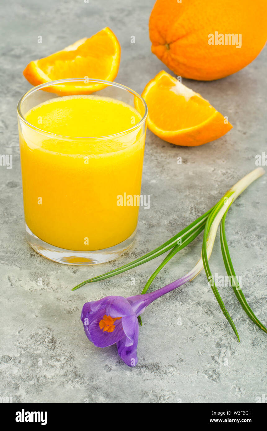 Fresh orange juice with pulp, healthy food Stock Photo Alamy