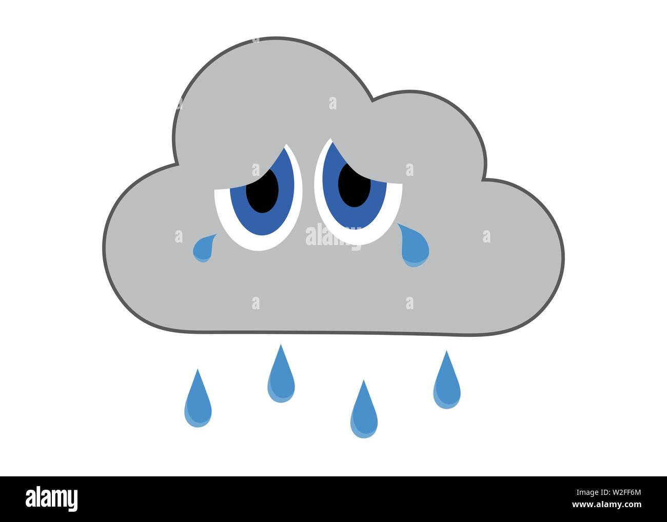 crying rain cloud vector Stock Vector