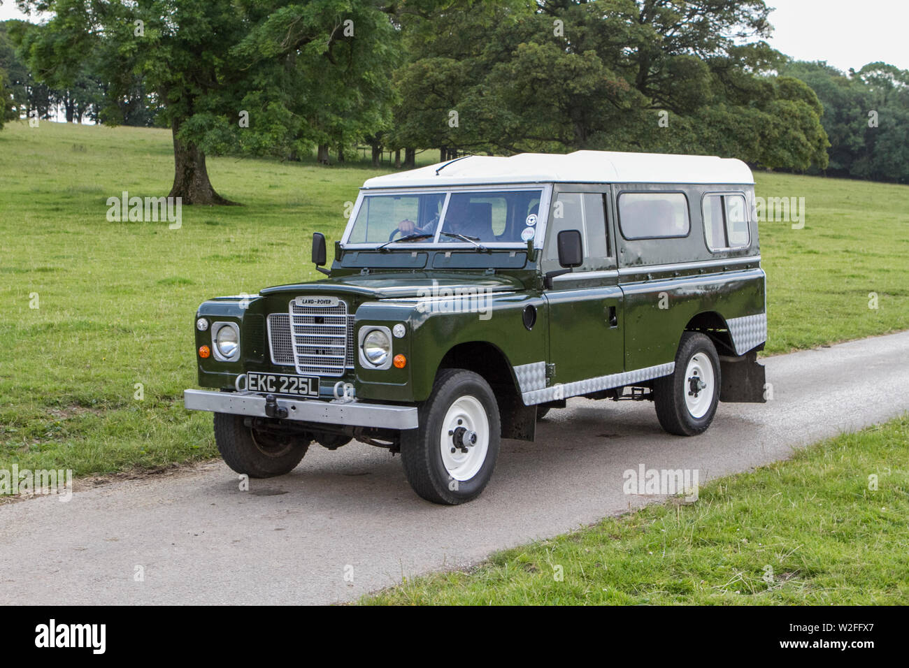 Motoring classics, historics, vintage motors and collectibles 2019; Leighton Hall transport show, collection of cars & veteran vehicles of yesteryear. Stock Photo