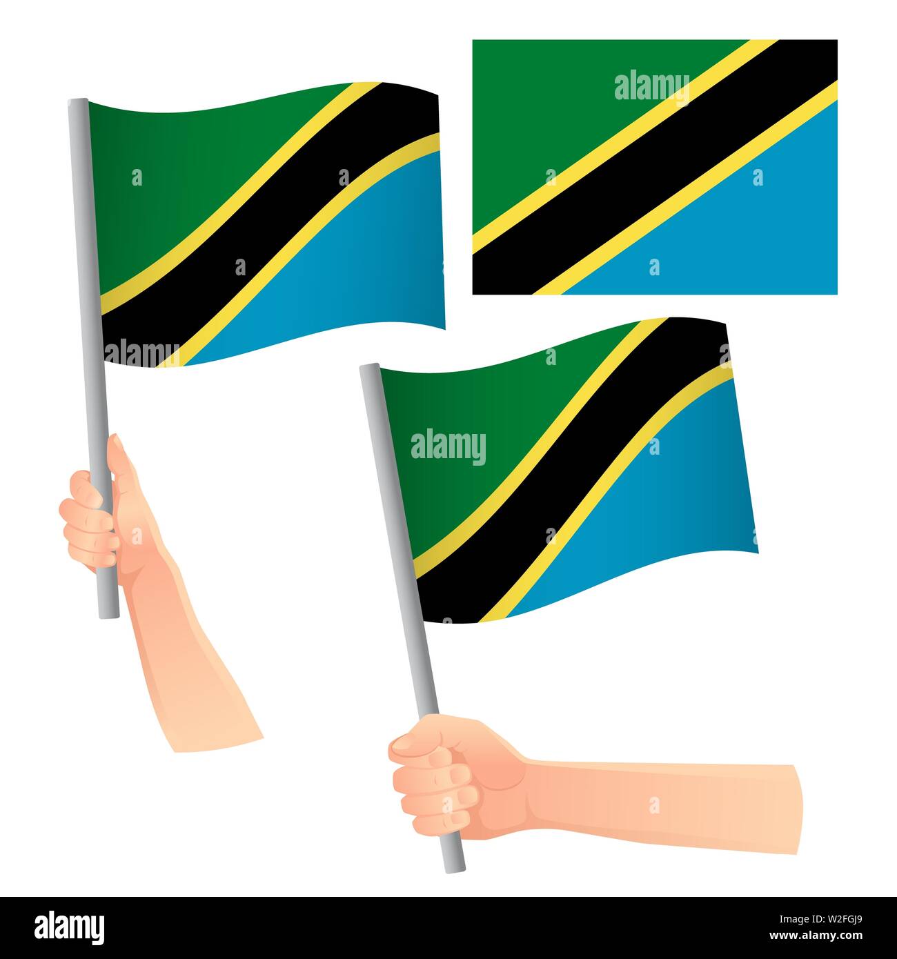 Tanzania flag in hand. Patriotic background. National flag of Tanzania ...