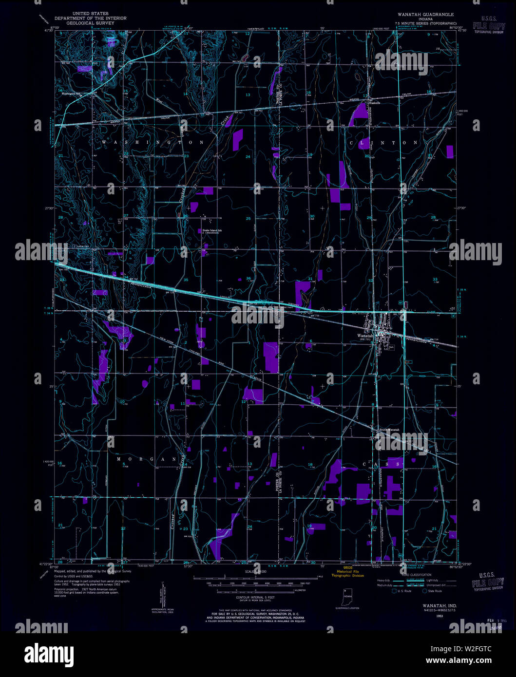 Map of wanatah hires stock photography and images Alamy