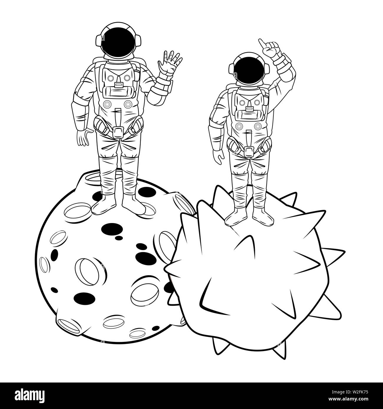 Black and white astronauts Stock Vector Images - Alamy