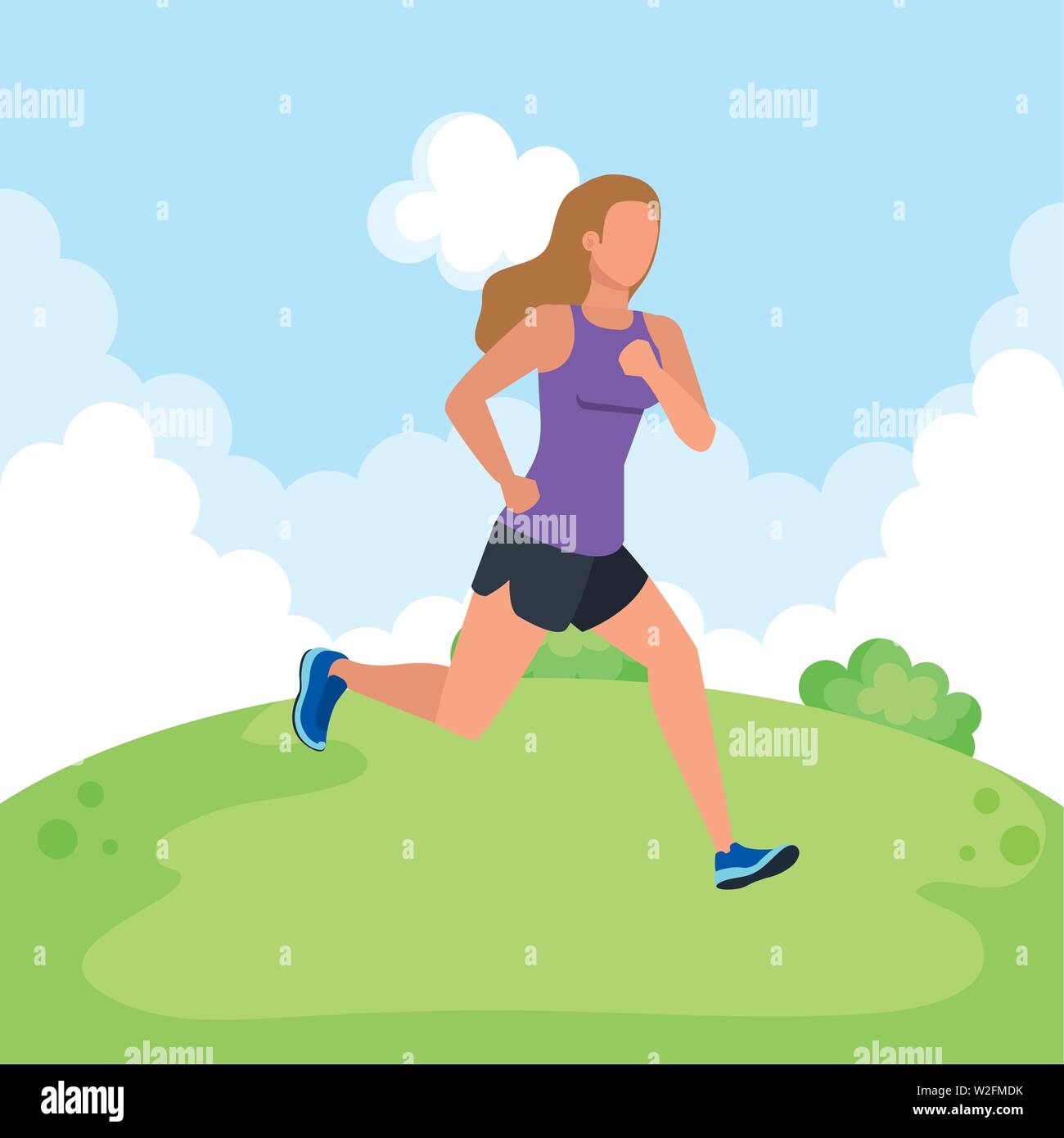 Woman running mountain Stock Vector Images - Alamy