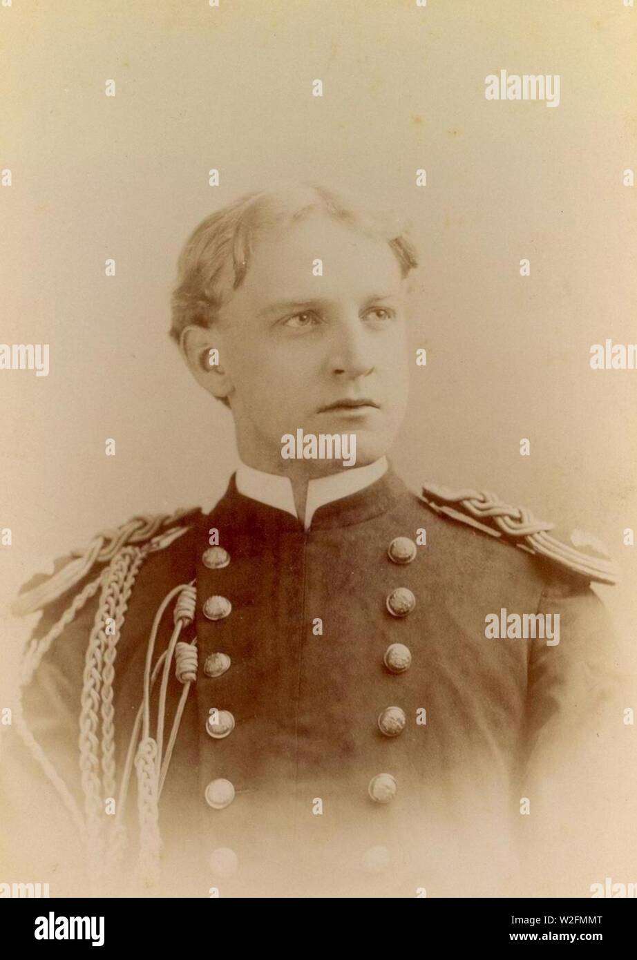 Charlie Bickham on McKinley's staff 1891, from Philippine Insurrection photo album Box 5. Stock Photo