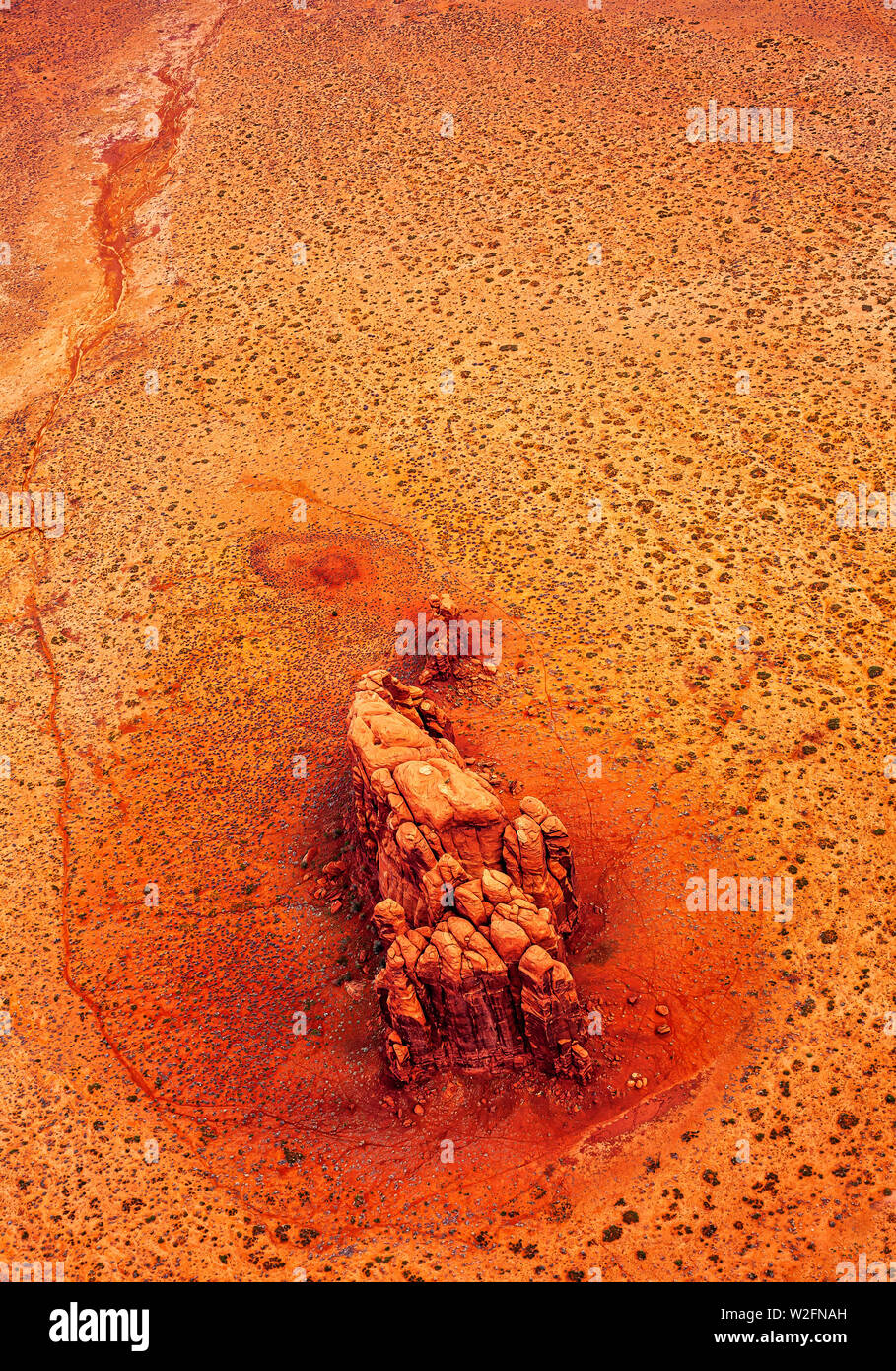 Scorpion shaped rockpile in the Arizona Desert near Monument Valley. Stock Photo