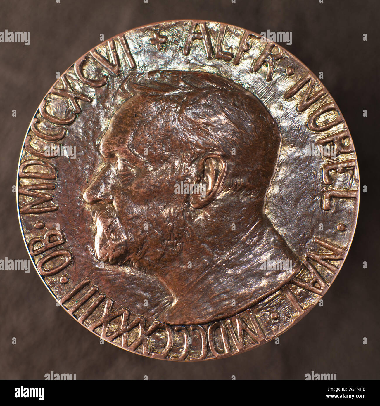 The Nobel Peace Prize (Nobels fredspris) is one of the five Nobel Prizes established by the will of Swedish industrialist, inventor Alfred Nobel. Stock Photo