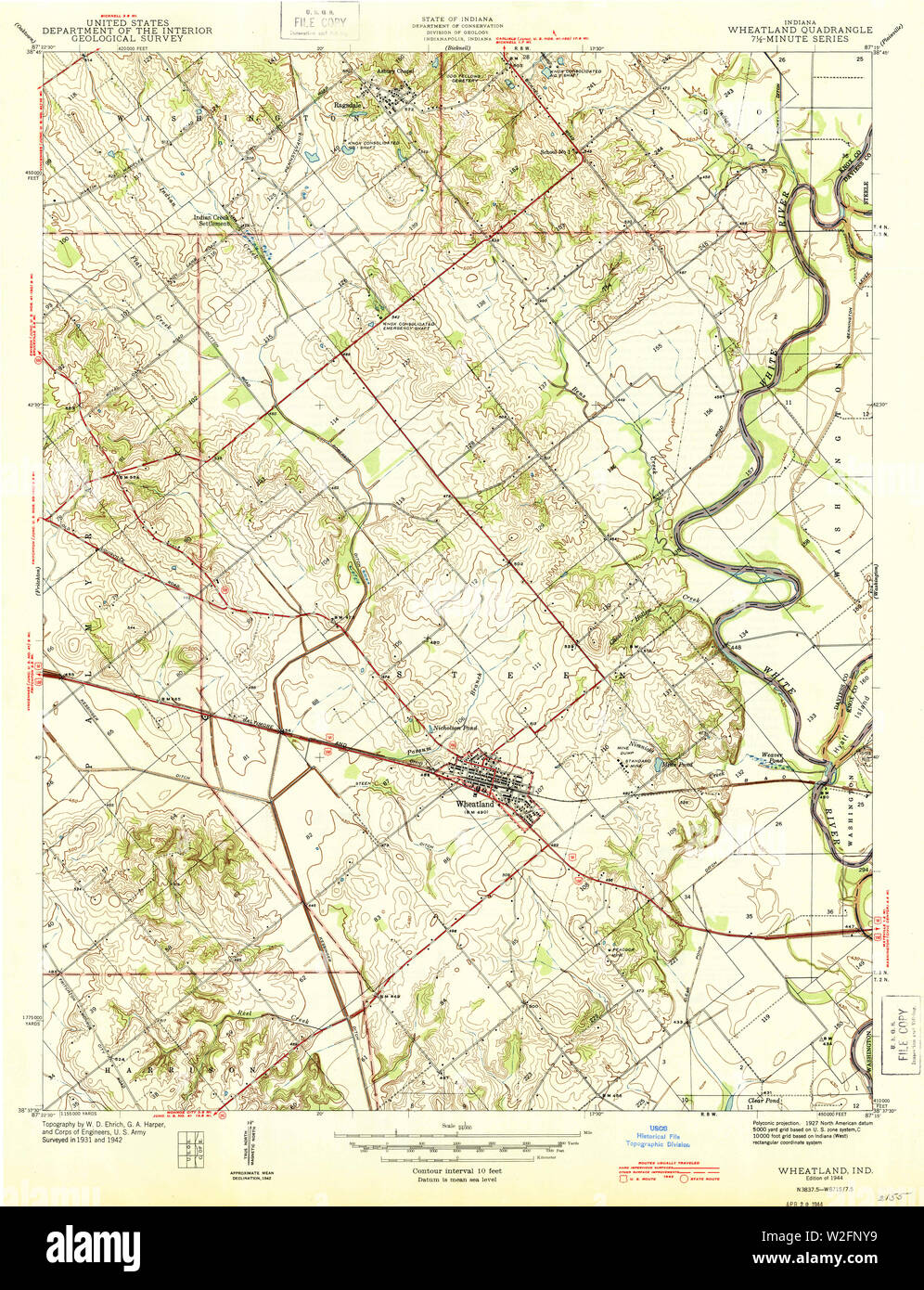 Wheatland indiana map hires stock photography and images Alamy