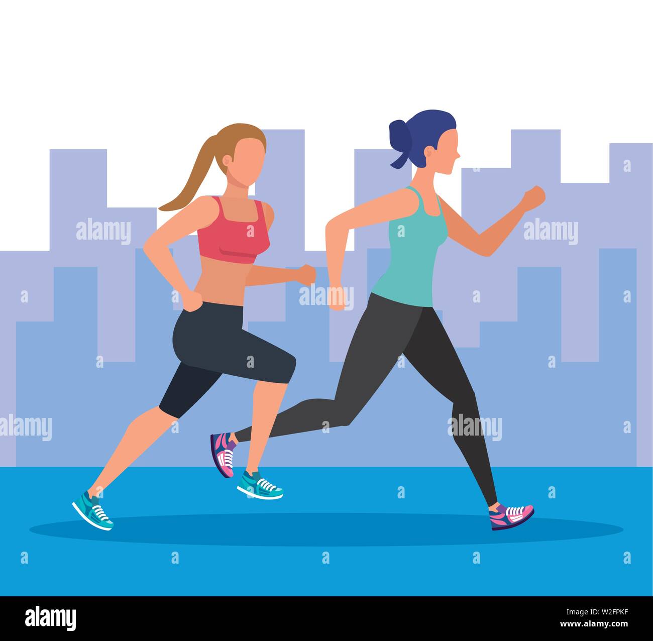 women practice running sport activity Stock Vector Image & Art - Alamy