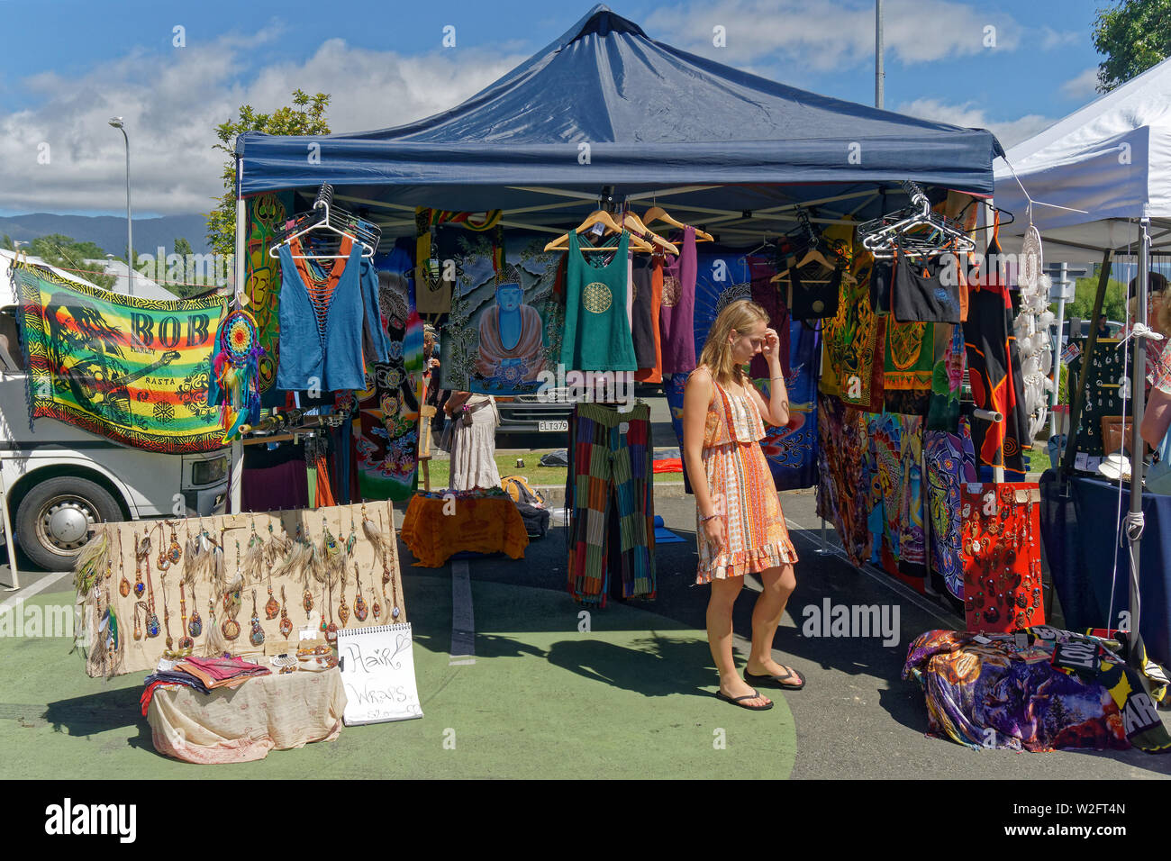 Takaka, Golden Bay/new Zealand January 29, 2017 Young woman clothes