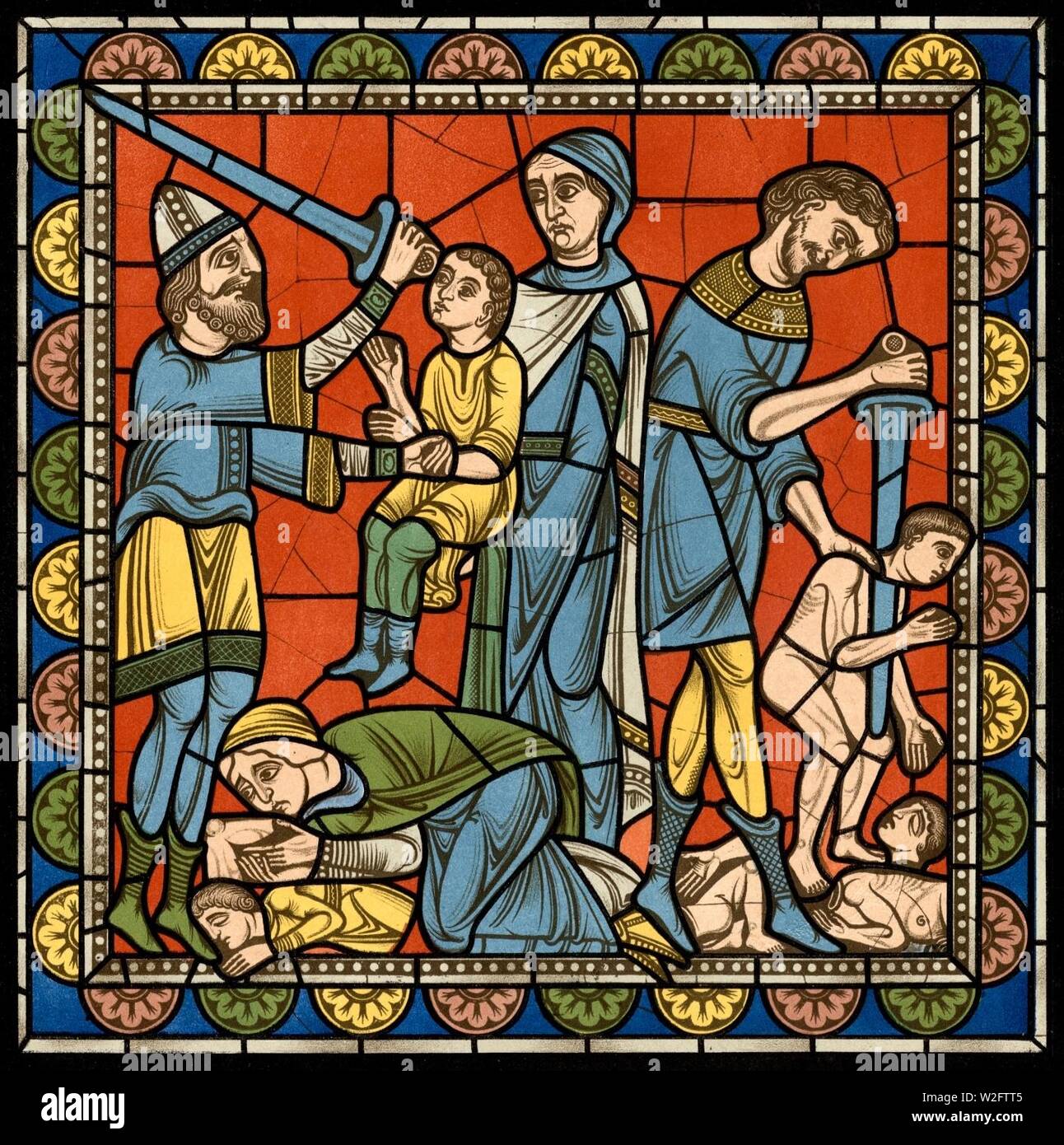 Chartres VITRAIL DE LA VIE DE JÉSUS-CHRIST Motiv 15 Suite du même sujet. Stock Photo