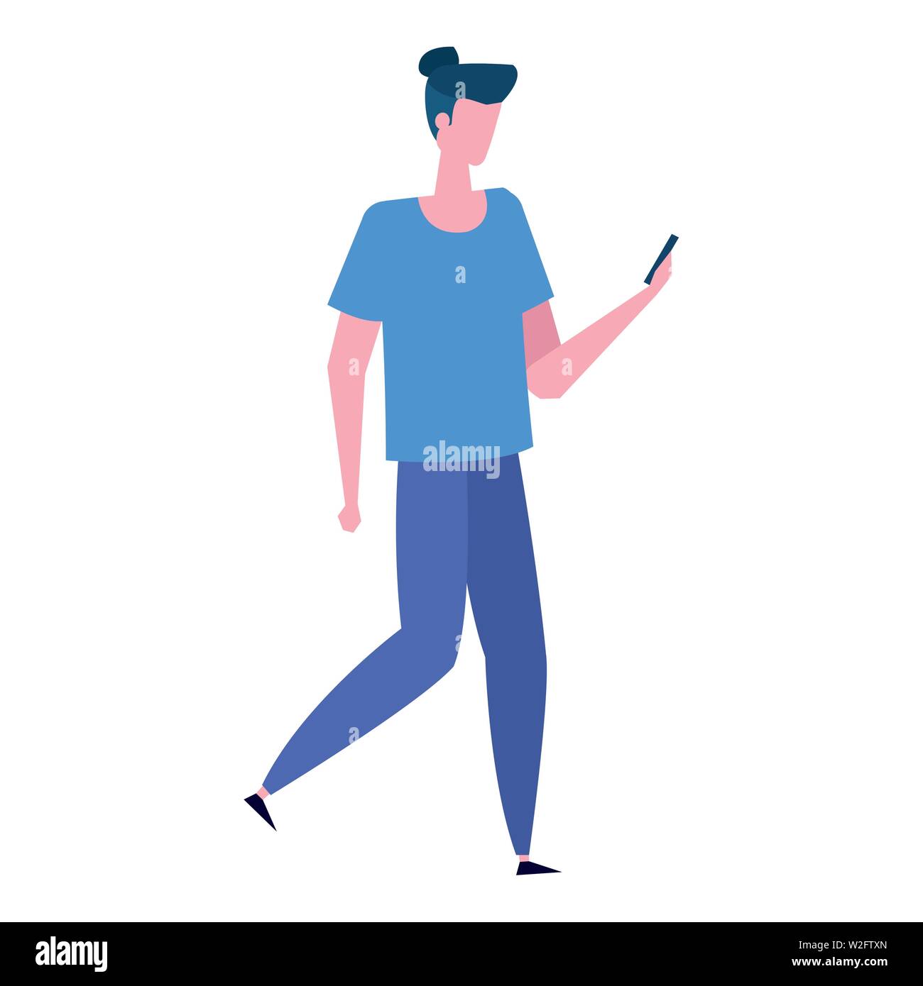 young man using smartphone character Stock Vector Image & Art - Alamy