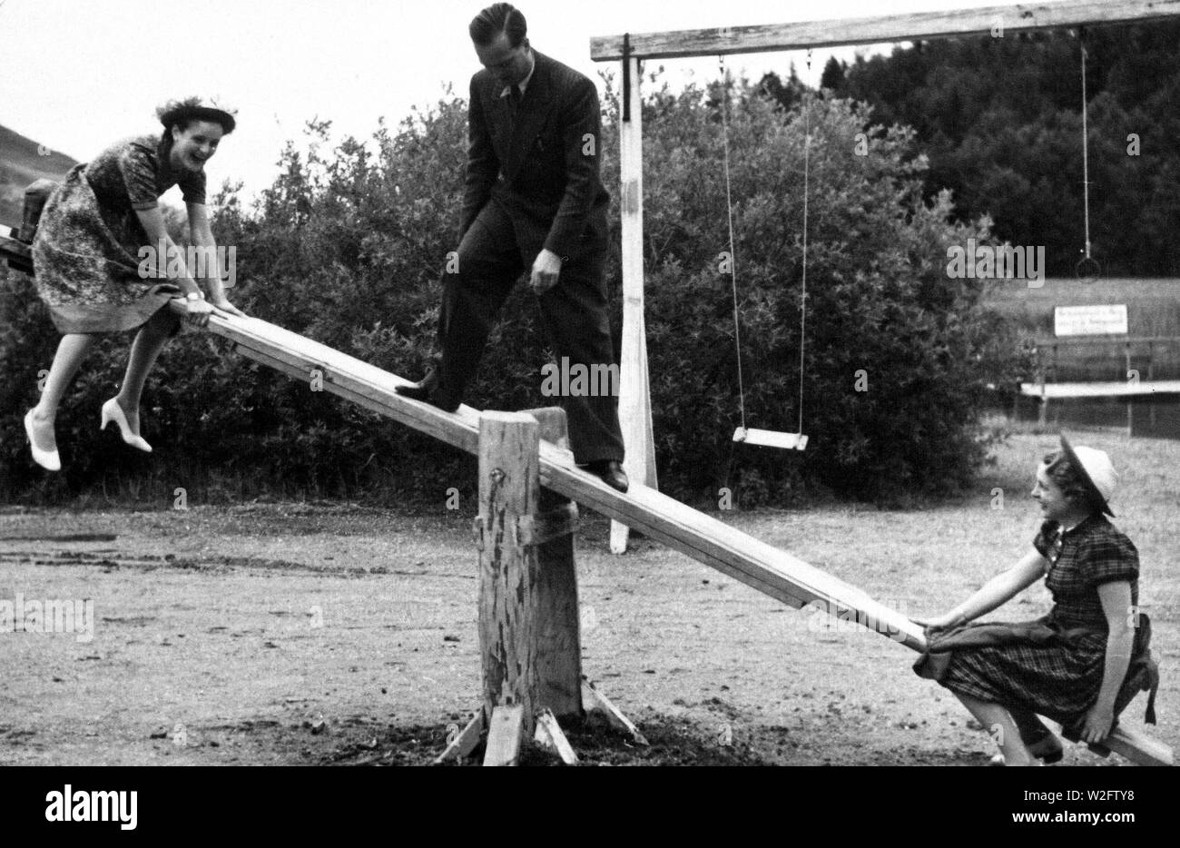 Eva Braun Collection (album 2) Girls playing on see saw or teeter