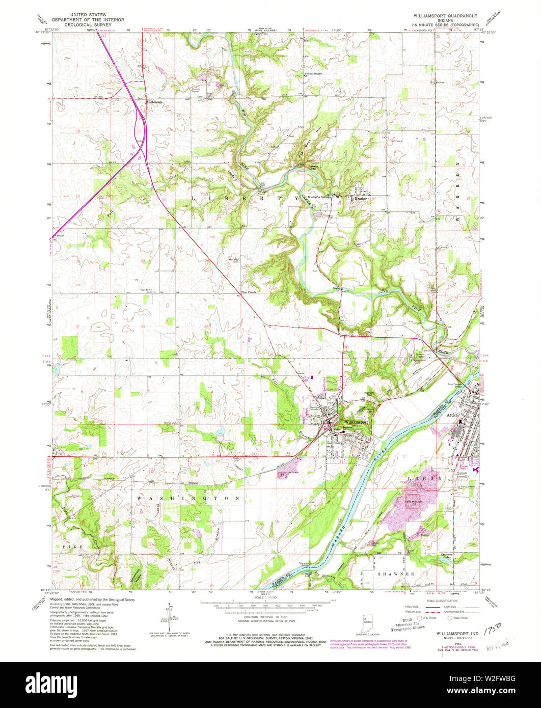 Map of williamsport indiana hires stock photography and images Alamy