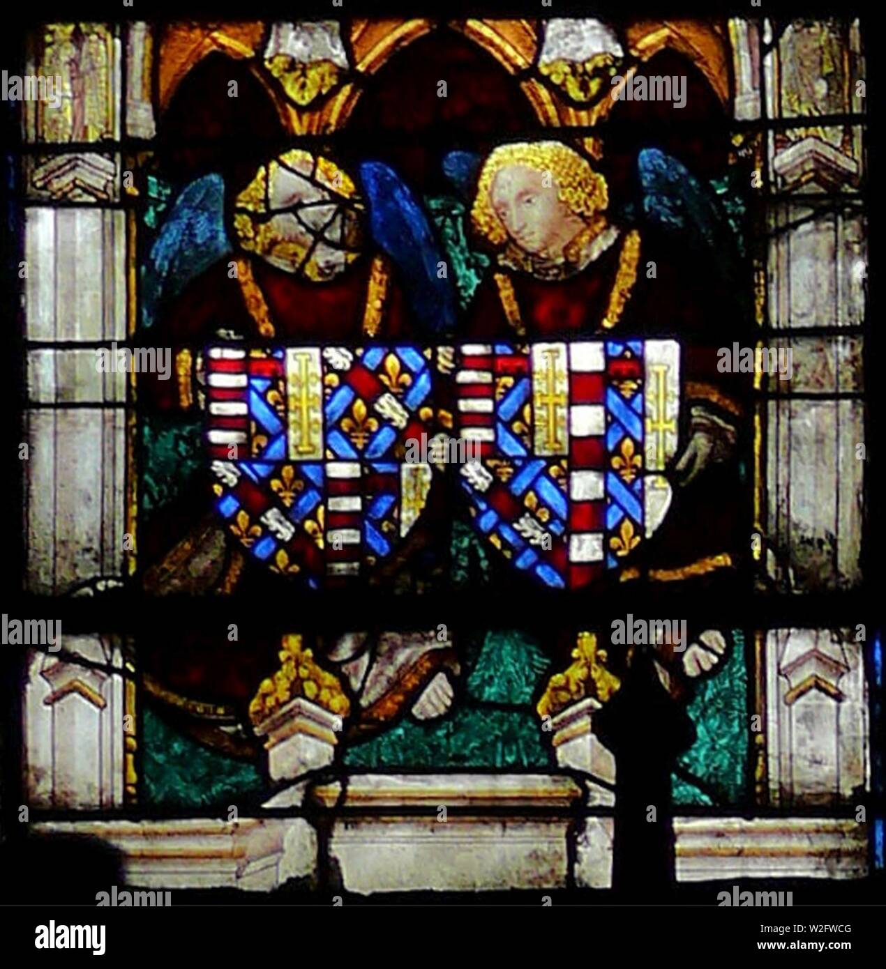 Chartres-Chapelle Vendôme-Armes-Jacques de Bourbon, Jeanne de Naples ...