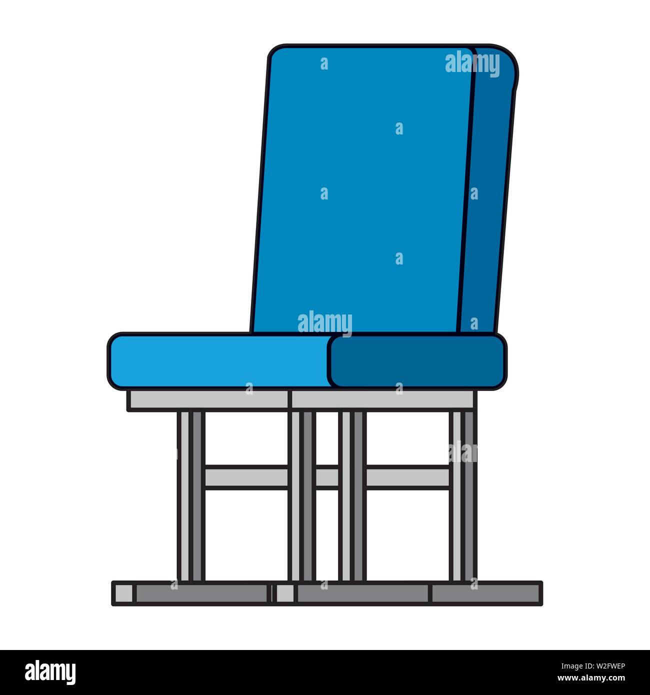 waiting room chair isolated icon Stock Vector