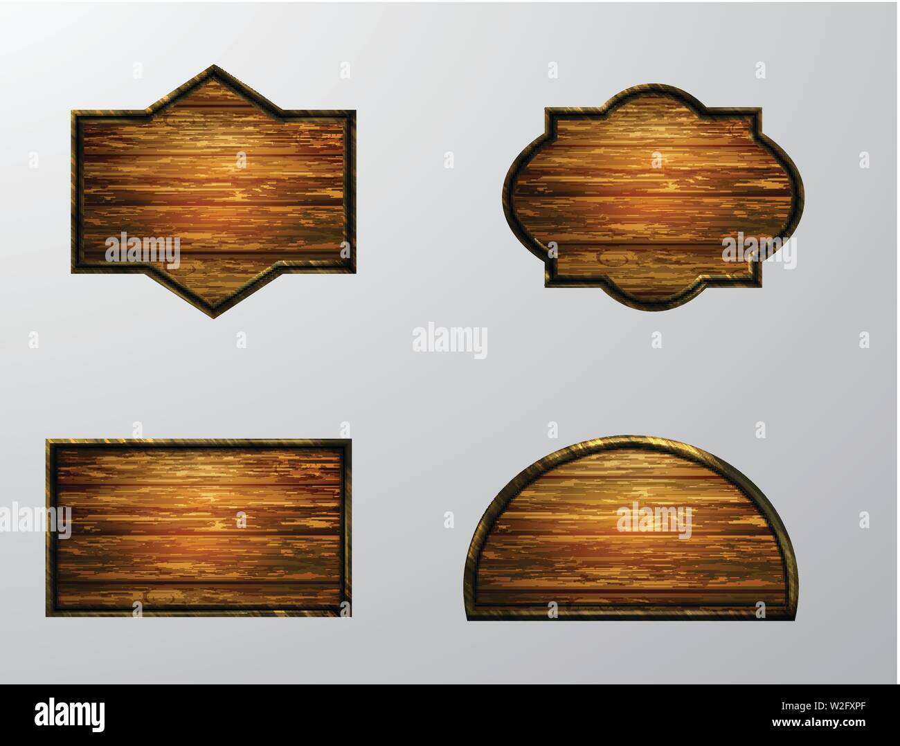 Vector realistic illustration of wooden signboard Stock Vector Image ...