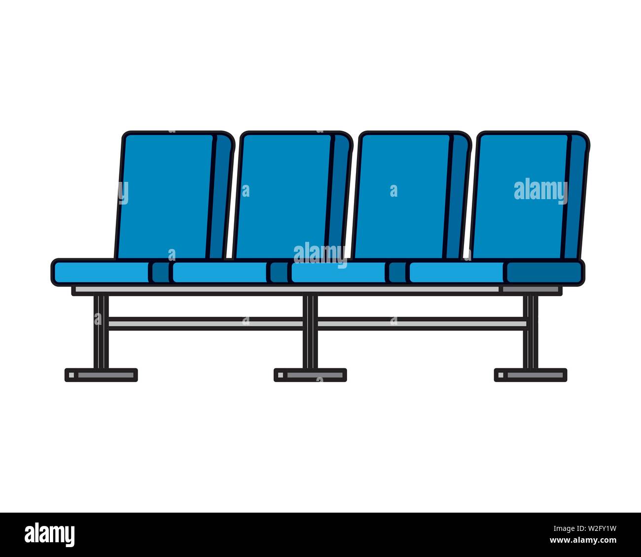 waiting room set chairs icons Stock Vector
