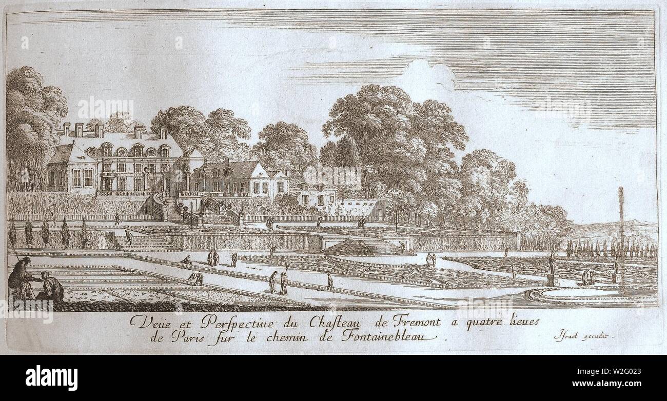 Gravure Israel Silvestre - Château De Tanlay (Yonne) 1650 - Taille Douce Originale Unique