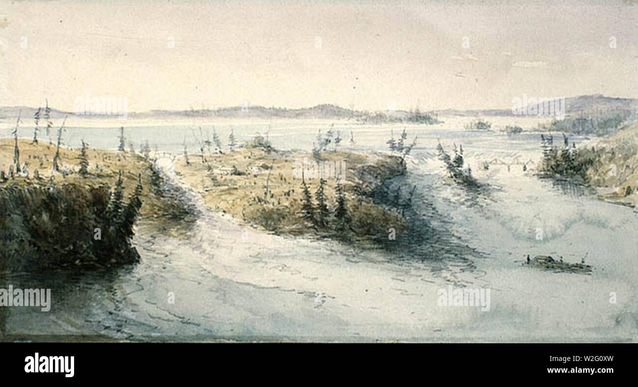 Chaudière Falls 1838. Stock Photo