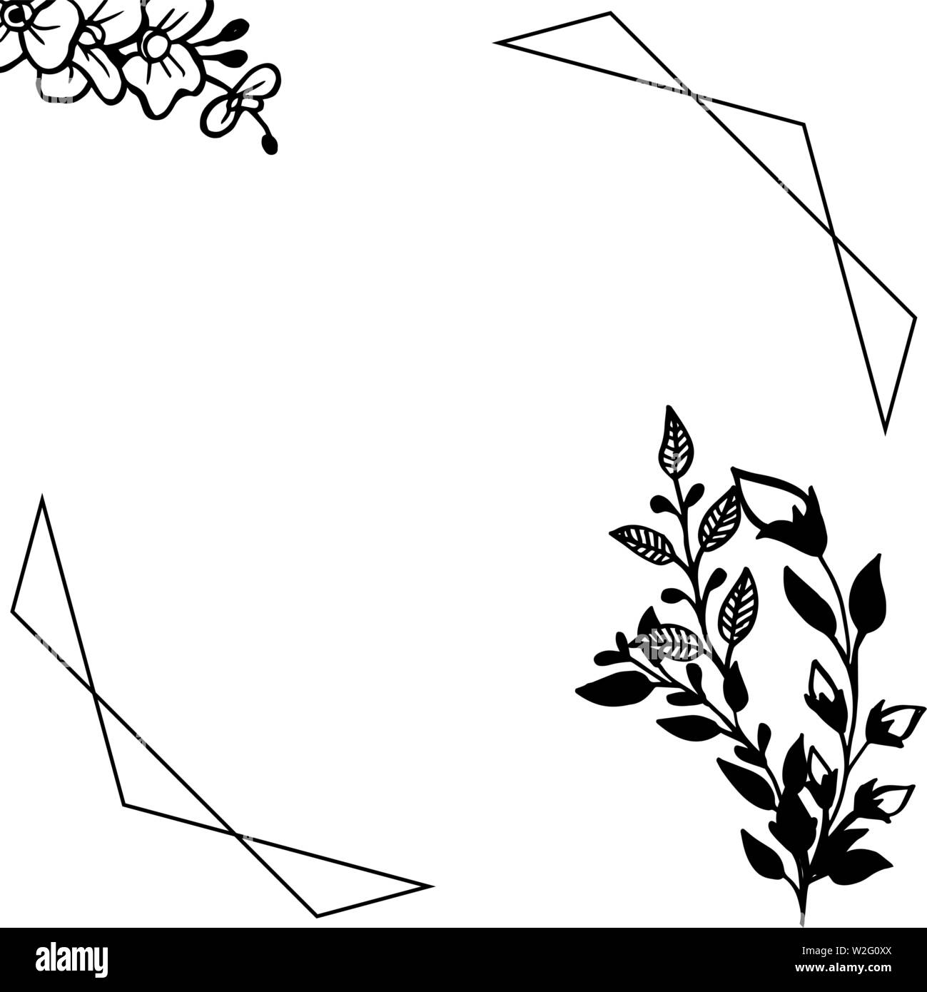 Vector illustration design of card for beauty of flower frame hand ...