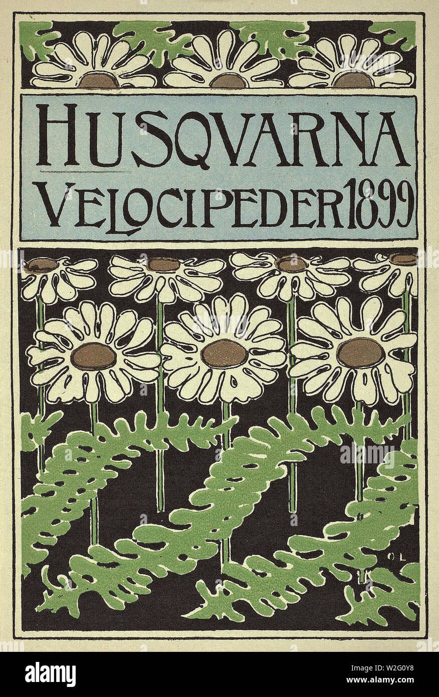 Husqvarna fabriks aktiebolag, Husqvarna 1885-1899 - Husqvarna Velocipeder catalog late 1800s Stock Photo